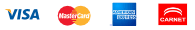 Aceptamos Visa, Mastercard, American Express y Carnet